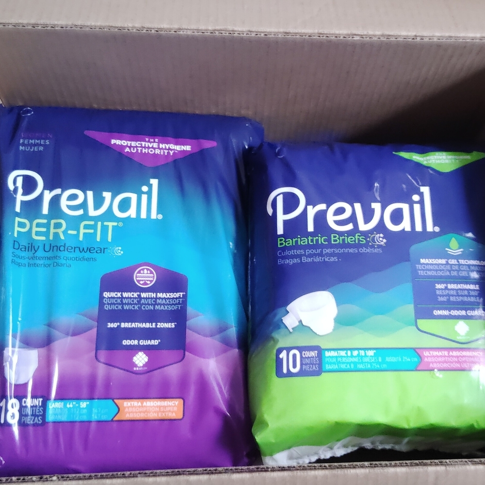 Prevail Per-Fit Daily Underwear and Bariatric Briefs Combo Pack